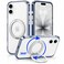 CROWNYX Clear Case for iPhone 17 Cover with 360&deg; Spin Ring Stand, Compatible with Wireless Charging, Military-Grade Protection, Anti-Yellowing Transparent, Scratch-Resistant, Ultra Slim Case