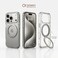 CROWNYX Clear Case for iPhone 17 Pro Cover with 360&deg; Spin Ring Stand, Compatible with Wireless Charging, Military-Grade Protection, Anti-Yellowing Transparent, Scratch-Resistant, Ultra Slim Case