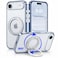 CROWNYX Clear Case for iPhone 17 Air Cover with 360&deg; Spin Ring Stand, Compatible with Wireless Charging, Military-Grade Protection, Anti-Yellowing Transparent, Scratch-Resistant, Ultra Slim Case
