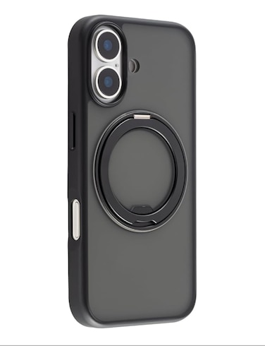 CROWNYX 360&deg; Magnetic Ring Stand Case for iPhone 17, Wireless Charging Compatible Slim Protective Cover, Rotating Metal Ring Kickstand, Shockproof Matte Finish, Camera Protection, Anti-Fingerprint