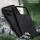CROWNYX 360&deg; Magnetic Ring Stand Case for iPhone 17 Pro, Wireless Charging Compatible Slim Protective Cover, Rotating Metal Ring Kickstand, Shockproof Matte Finish, Camera Protection, Anti-Fingerprint