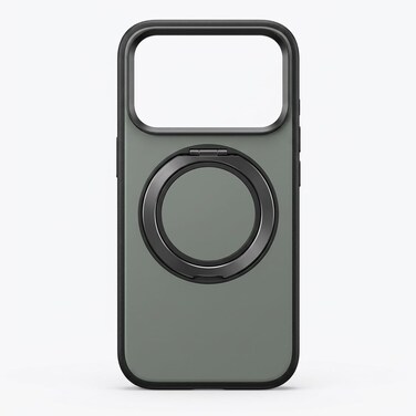 CROWNYX 360&deg; Magnetic Ring Stand Case for iPhone 17 Pro, Wireless Charging Compatible Slim Protective Cover, Rotating Metal Ring Kickstand, Shockproof Matte Finish, Camera Protection, Anti-Fingerprint