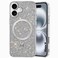 CROWNYX Luxury Glitter Case Compatible with iPhone 16, Magnetic Sparkle Rhinestone Diamond Protective Phone Cover with Camera Protection, Slim Shockproof Bling Case for Women and Girls