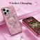 CROWNYX Luxury Glitter Case Compatible with iPhone 16 Pro, Magnetic Sparkle Rhinestone Diamond Protective Phone Cover with Camera Protection, Slim Shockproof Bling Case for Women and Girls