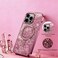 CROWNYX Luxury Glitter Case Compatible with iPhone 16 Pro Max, Magnetic Sparkle Rhinestone Diamond Protective Phone Cover with Camera Protection, Slim Shockproof Bling Case for Women and Girls