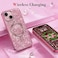CROWNYX Luxury Glitter Case Compatible with iPhone 15, Magnetic Sparkle Rhinestone Diamond Protective Phone Cover with Camera Protection, Slim Shockproof Bling Case for Women and Girls