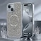 CROWNYX Luxury Glitter Case Compatible with iPhone 15, Magnetic Sparkle Rhinestone Diamond Protective Phone Cover with Camera Protection, Slim Shockproof Bling Case for Women and Girls