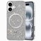 CROWNYX Luxury Glitter Case Compatible with iPhone 16 Plus, Magnetic Sparkle Rhinestone Diamond Protective Phone Cover with Camera Protection, Slim Shockproof Bling Case for Women and Girls
