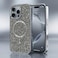 CROWNYX Luxury Glitter Case Compatible with iPhone 15 Pro, Magnetic Sparkle Rhinestone Diamond Protective Phone Cover with Camera Protection, Slim Shockproof Bling Case for Women and Girls