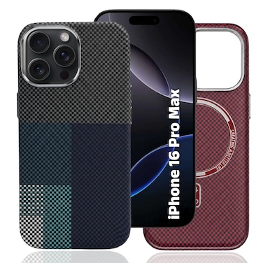 CROWNYX Magnetic Case for iPhone 16 Pro Max, Compatible With Wireless Charging, Ultra Slim Drop Resistant Cover, Anti-Slip, Carbon Fiber