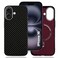CROWNYX Magnetic Case for iPhone 16, Compatible With Wireless Charging, Ultra Slim Drop Resistant Cover, Anti-Slip, Carbon Fiber