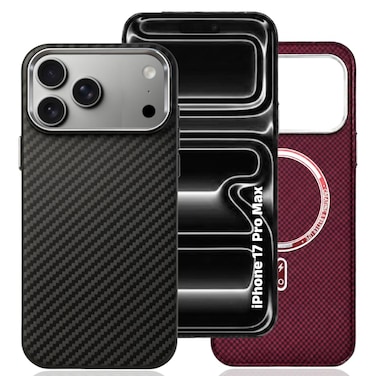 CROWNYX Magnetic Case for iPhone 17 Pro Max, Compatible With Wireless Charging, Ultra Slim Drop Resistant Cover, Anti-Slip, Carbon Fiber
