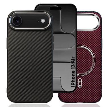 CROWNYX Magnetic Case for iPhone 17 Air, Compatible With Wireless Charging, Ultra Slim Drop Resistant Cover, Anti-Slip, Carbon Fiber
