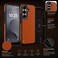 CROWNYX Premium Leather Case for Samsung Galaxy s26 Magnetic Shockproof Cover, Anti-Scratch, Slim Protective Back with Raised Camera Protection (Orange)