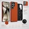 CROWNYX Premium Leather Case for Samsung Galaxy s25 Ultra Magnetic Shockproof Cover, Anti-Scratch, Slim Protective Back with Raised Camera Protection (Orange)