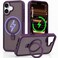 CROWNYX Magnetic Stand Case for iPhone 17, Shockproof Slim Hybrid TPU Cover with Grip &amp; Ring, Matte   Aegis GripStand Pro Case