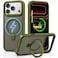 CROWNYX Magnetic Stand Case for iPhone 17 Pro, Shockproof Slim Hybrid TPU Cover with Grip &amp; Ring, Matte   Aegis GripStand Pro Case