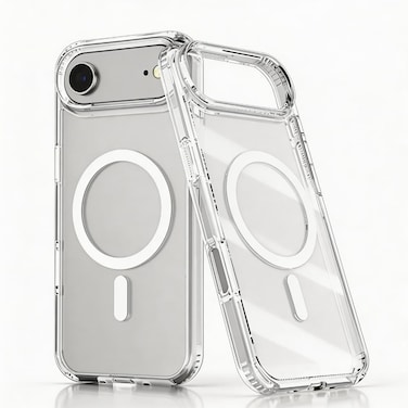 CROWNYX Clear Magnetic Case for iPhone 17 Air Bumper Cover Compatible with Wireless Charging, Military-Grad Drop &amp; Camera Protection   Anti Scratch and Crystal Clear