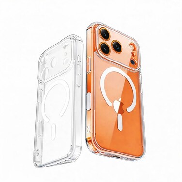 CROWNYX Clear Magnetic Case for iPhone 17 Pro Bumper Cover Compatible with Wireless Charging, Military-Grad Drop &amp; Camera Protection   Anti Scratch and Crystal Clear