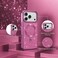 CROWNYX Luxury Glitter Case Compatible with iPhone 17 Pro Max, Magnetic Sparkle Rhinestone Diamond Protective Phone Cover with Camera Protection, Slim Shockproof Bling Case for Women and Girls