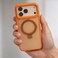 CROWNYX Magnetic Stand Case for iPhone 17 Pro Max, Shockproof Slim Hybrid TPU Cover with Grip &amp; Ring, Matte   Aegis GripStand Pro - Orange