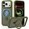 CROWNYX Magnetic Compatible Stand Case for iphone 17 Pro Max, Shockproof Slim Hybrid TPU Cover with Grip Ring, Matte   Aegis GripStand Pro Case