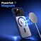 CROWNYX Magnetic Clear Convertible Case for iPhone 16   Matte TPU Bumper with Frosted Transparent PC Back   Camera Lens Protection   Shockproof Slim Cover   Wireless Charging Compatible (Dark Blue)