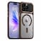 CROWNYX Magnetic Clear Convertible Case for iPhone 16   Matte TPU Bumper with Frosted Transparent PC Back   Camera Lens Protection   Shockproof Slim Cover   Wireless Charging Compatible (Gold)