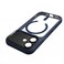 CROWNYX Magnetic Clear Convertible Case for iPhone 16 Plus   Matte TPU Bumper with Frosted Transparent PC Back   Camera Lens Protection  Shockproof Slim Cover  Wireless Charging Compatible (Dark Blue)