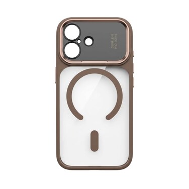 CROWNYX Magnetic Clear Convertible Case for iPhone 16 Plus   Matte TPU Bumper with Frosted Transparent PC Back   Camera Lens Protection   Shockproof Slim Cover   Wireless Charging Compatible (Gold)