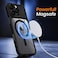 CROWNYX Magnetic Clear Convertible Case for iPhone 16 Pro   Matte TPU Bumper with Frosted Transparent PC Back   Camera Lens Protection   Shockproof Slim Cover   Wireless Charging Compatible (Black)