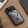 CROWNYX Magnetic Clear Convertible Case for iPhone 16 Pro   Matte TPU Bumper with Frosted Transparent PC Back   Camera Lens Protection   Shockproof Slim Cover   Wireless Charging Compatible (Black)