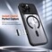 CROWNYX Magnetic Clear Convertible Case for iPhone 16 Pro   Matte TPU Bumper with Frosted Transparent PC Back   Camera Lens Protection   Shockproof Slim Cover   Wireless Charging Compatible (Black)
