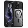 CROWNYX Magnetic Clear Convertible Case for iPhone 16 Pro   Matte TPU Bumper with Frosted Transparent PC Back   Camera Lens Protection   Shockproof Slim Cover   Wireless Charging Compatible (Black)