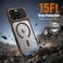 CROWNYX Magnetic Clear Convertible Case for iPhone 16 Pro   Matte TPU Bumper with Frosted Transparent PC Back   Camera Lens Protection   Shockproof Slim Cover   Wireless Charging Compatible (Gold)