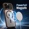 CROWNYX Magnetic Clear Convertible Case for iPhone 16 Pro   Matte TPU Bumper with Frosted Transparent PC Back   Camera Lens Protection   Shockproof Slim Cover   Wireless Charging Compatible (Gold)