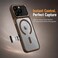 CROWNYX Magnetic Clear Convertible Case for iPhone 16 Pro   Matte TPU Bumper with Frosted Transparent PC Back   Camera Lens Protection   Shockproof Slim Cover   Wireless Charging Compatible (Gold)