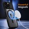 CROWNYX Magnetic Clear Convertible Case for iPhone 16 Pro Max   Matte TPU Bumper with Frosted Transparent PC Back   Camera Lens Protection   Shockproof Slim Cover  Wireless Charging Compatible (Black)