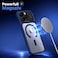 CROWNYX Magnetic Clear Convertible Case for iPhone 16 Pro Max Matte TPU Bumper with Frosted Transparent PC Back  Camera Lens Protection  Shockproof Slim Cover  Wireless Charging Compatible (Dark Blue)