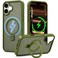 CROWNYX Magnetic Stand Case for iPhone 17, Shockproof Slim Hybrid TPU Cover with Grip &amp; Ring, Matte   Aegis GripStand Pro Case