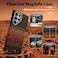 CROWNYX Magnetic Case for Samsung Galaxy S24 Ultra, Compatible With Wireless Charging, Ultra Slim Drop Resistant Cover, Anti-Slip, Carbon Fiber, Brown