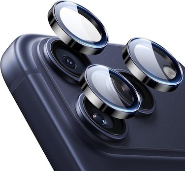 CROWNYX Camera 3D Individual Lens Protector for iPhone 17 Pro Max, 9H Tempered Glass, Anti Scratch, Anti-Oil, Anti-Shock, Dirt-Resistance bubble free, HD Night Shots Clear Image, Pack-1