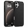 CROWNYX Premium Leather Case for iPhone 16 Magnetic Shockproof Cover, Anti-Scratch, Slim Protective Back with Raised Camera Protection (Black)