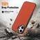 CROWNYX Premium Leather Case for iPhone 16 Plus Magnetic Shockproof Cover, Anti-Scratch, Slim Protective Back with Raised Camera Protection (Orange)