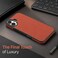 CROWNYX Premium Leather Case for iPhone 16 Plus Magnetic Shockproof Cover, Anti-Scratch, Slim Protective Back with Raised Camera Protection (Orange)
