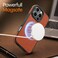 CROWNYX Premium Leather Case for iPhone 16 Pro Max Magnetic Shockproof Cover, Anti-Scratch, Slim Protective Back with Raised Camera Protection (Orange)