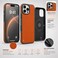 CROWNYX Premium Leather Case for iPhone 16 Pro Max Magnetic Shockproof Cover, Anti-Scratch, Slim Protective Back with Raised Camera Protection (Orange)