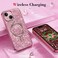 CROWNYX Luxury Glitter Case Compatible with iPhone 13/14, Magnetic Sparkle Rhinestone Diamond Protective Phone Cover with Camera Protection, Slim Shockproof Bling Case for Women and Girls