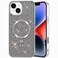 CROWNYX Luxury Glitter Case Compatible with iPhone 14 Plus / 15 Plus, Magnetic Sparkle Rhinestone Diamond Protective Phone Cover with Camera Protection, Slim Shockproof Bling Case for Women and Girls