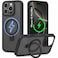 CROWNYX Magnetic Stand Case for iPhone 16 Pro Max, Shockproof Slim Hybrid TPU Cover with Grip &amp; Ring, Matte   Aegis GripStand Pro Case